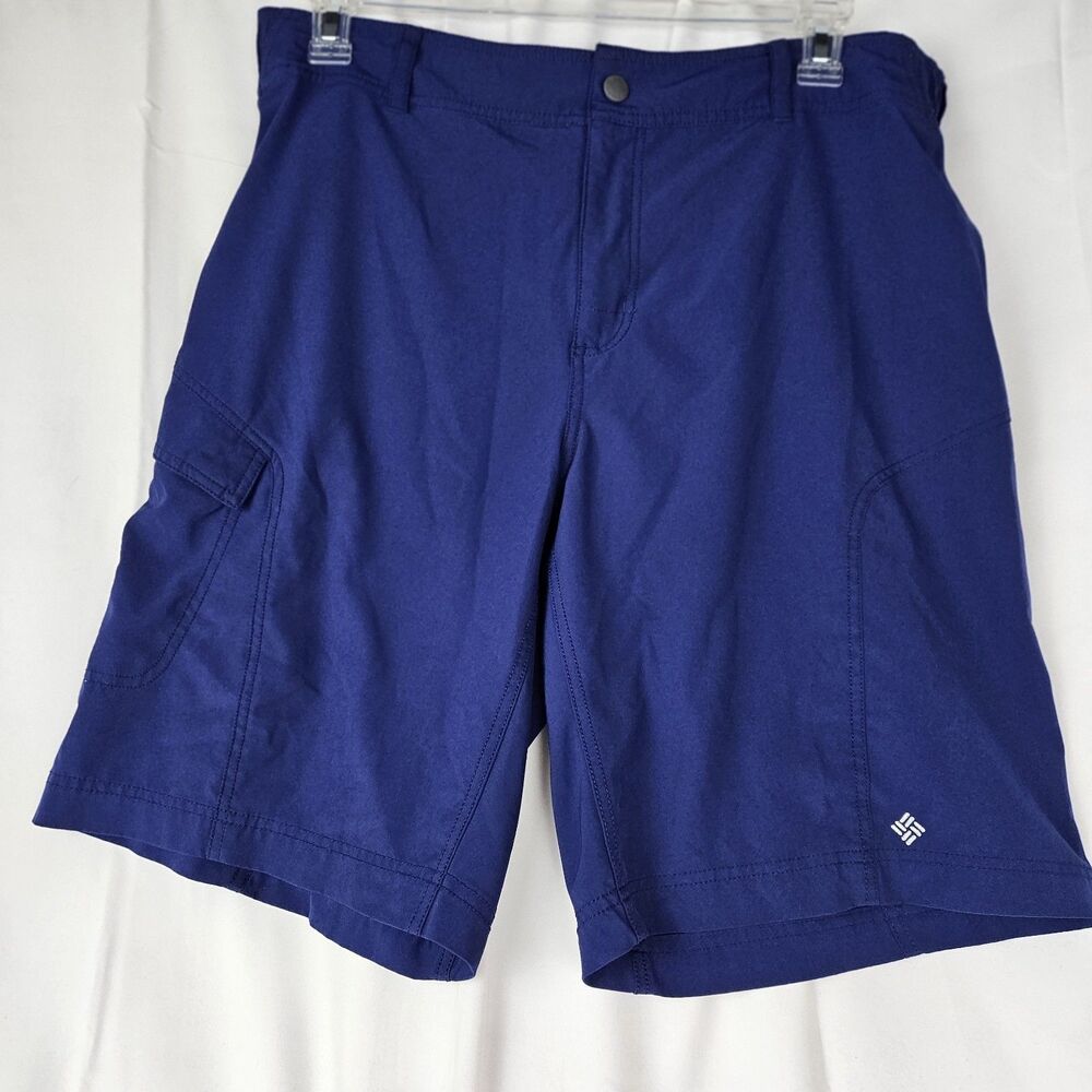 Columbia Omni-Shield Shorts Mens Large Blue Advanced Repellency Pockets Stretch